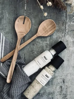 Salatbestik i olieret akacia træ