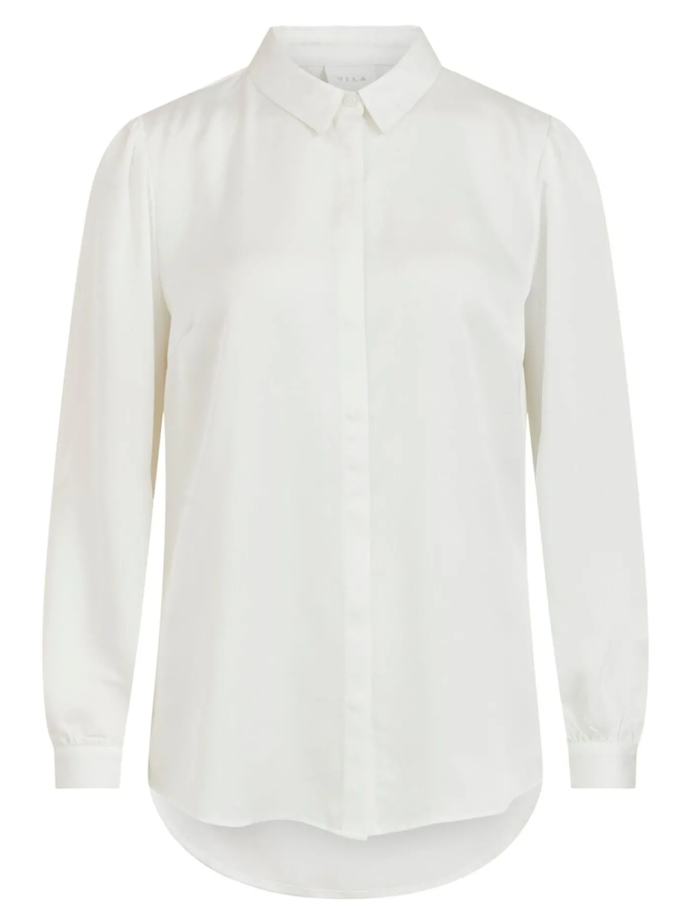 Satinskjorte Luna White