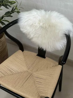 Sædeskind Ø 34cm - Hvid lammeskind