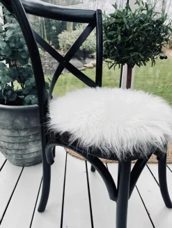 Sædeskind Ø 34cm - Hvid lammeskind