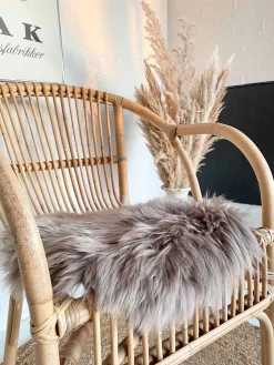 Sædeskind af lammeskind Ø 37 - Mocca