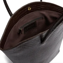 Shopper croco i skind - Brown