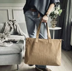 Shopper Fløjl - Tan