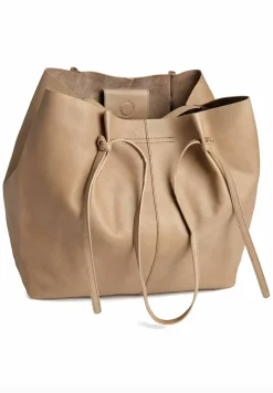 Shopper i blød skindkvalitet - Sand