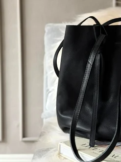 Shopper i blød skindkvalitet - Sort