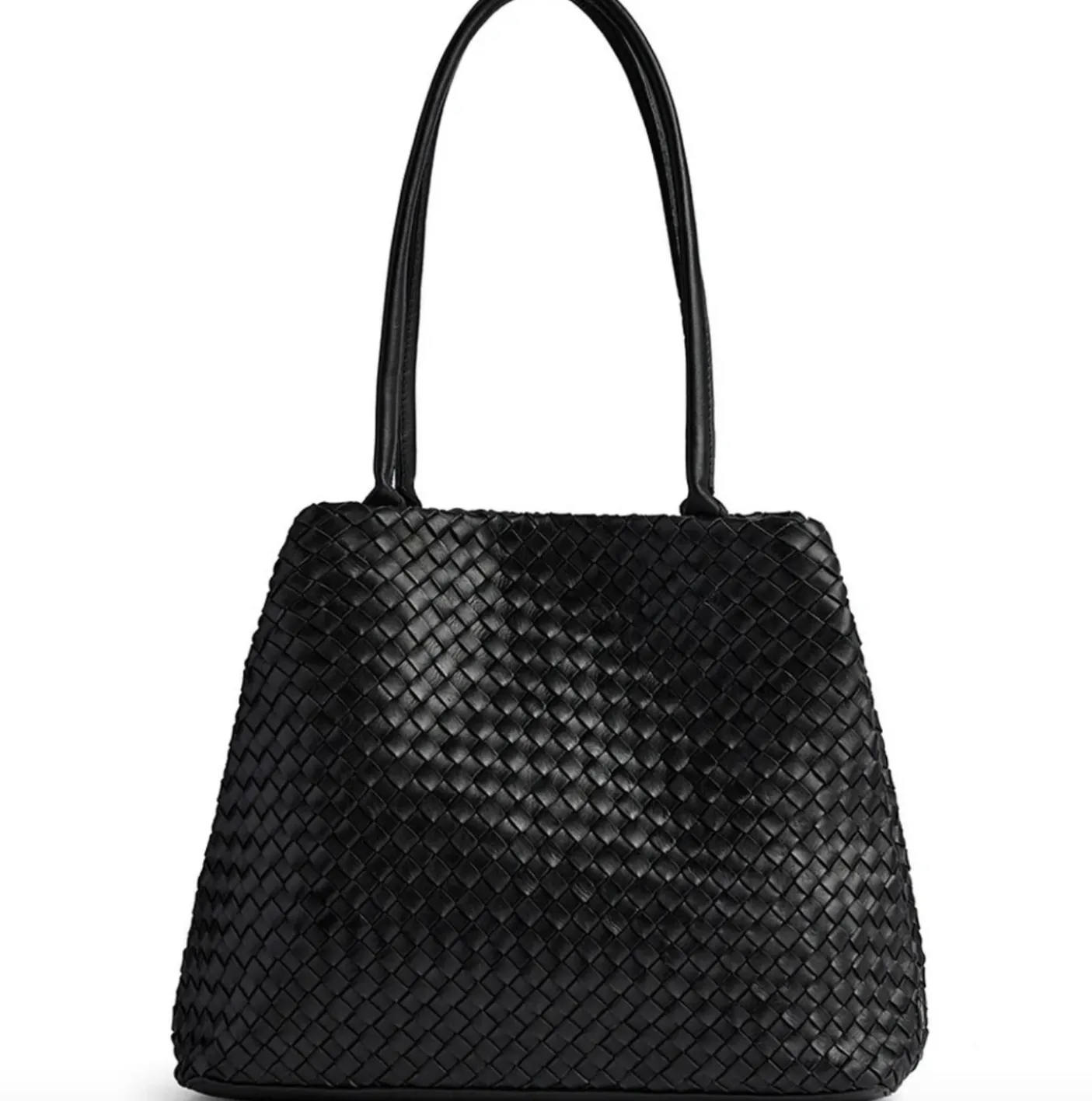 Shopper i flettet skind - Black