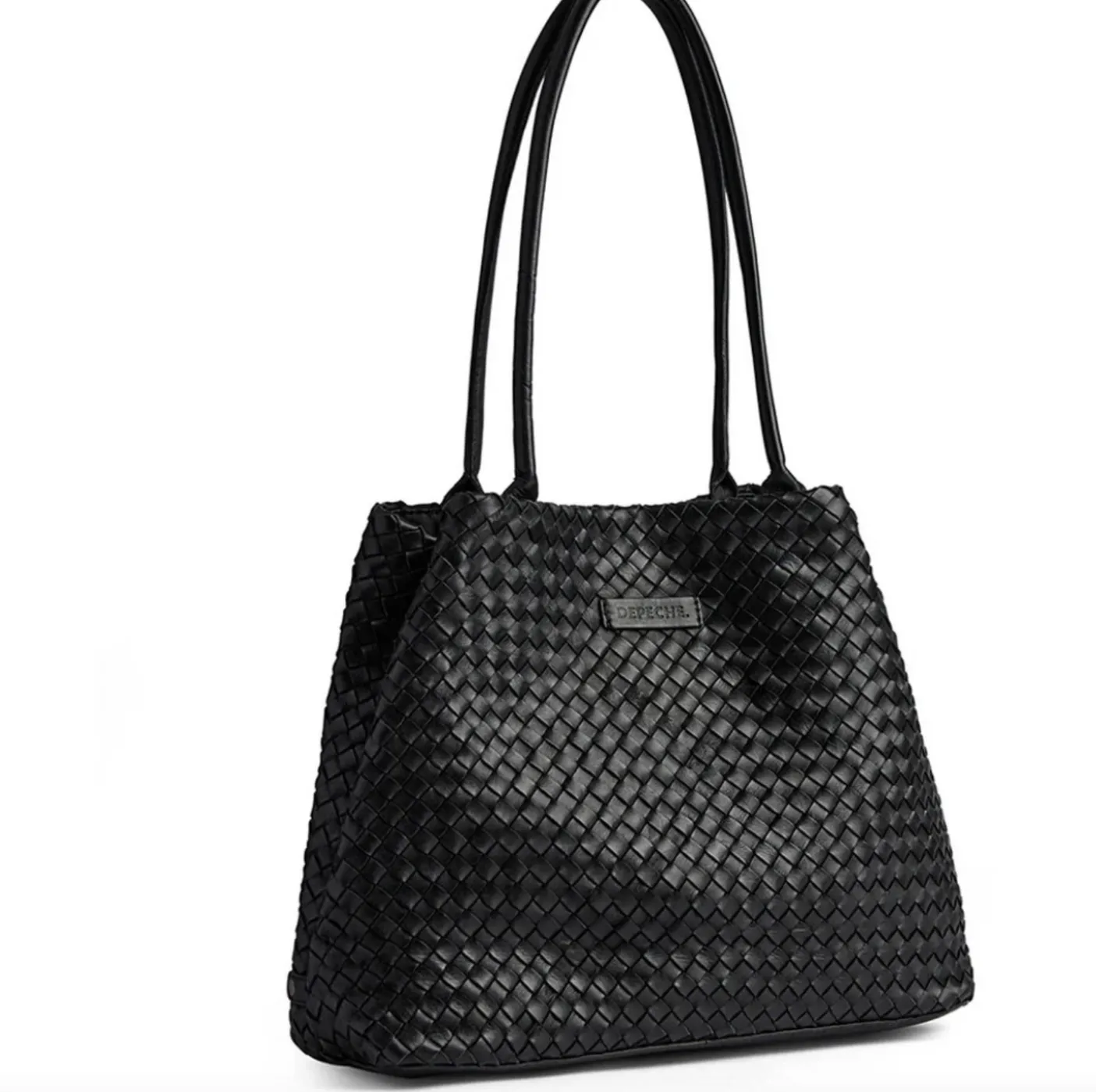 Shopper i flettet skind - Black