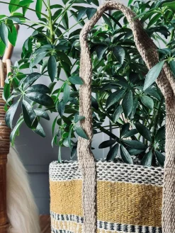 Shopper i kraftig Jute - Sennep