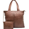 Shopper ink clutch MILLE - Chestnut