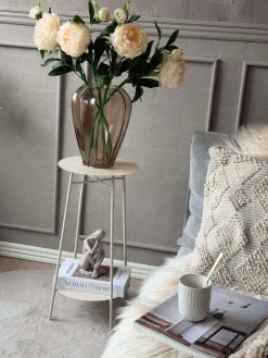 Sidebord med hylde - Hvid