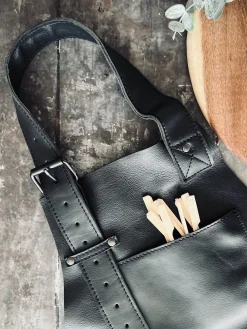 Skindforklæde – Sort bøffellæder