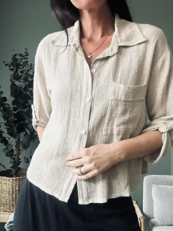 Skjorte Milla - Hørmix beige