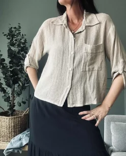 Skjorte Milla - Hørmix beige