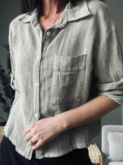 Skjorte Milla - Hørmix kaki