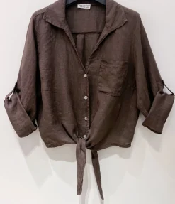 Skjorte NALA brown - 100% hør