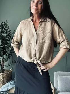 Skjorte NALA camel - 100% hør