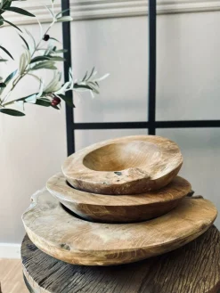 Skål af teakrod – Medium