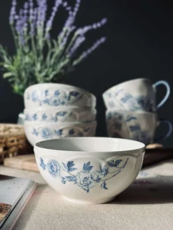 Skål Flora Blå