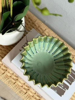 Skål Plissé Grøn - Flere størrelser