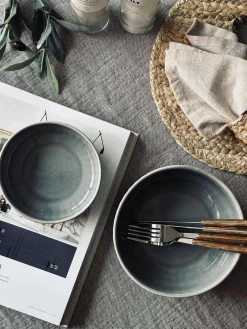 Skål VIGA strib stentøj - Blå 16cm