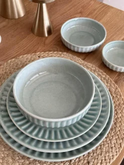 Skål VIGA strib stentøj - Mint flere størrelser