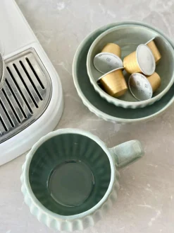 Skål VIGA strib stentøj - Mint flere størrelser