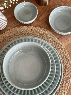 Skål VIGA strib stentøj - Mint flere størrelser