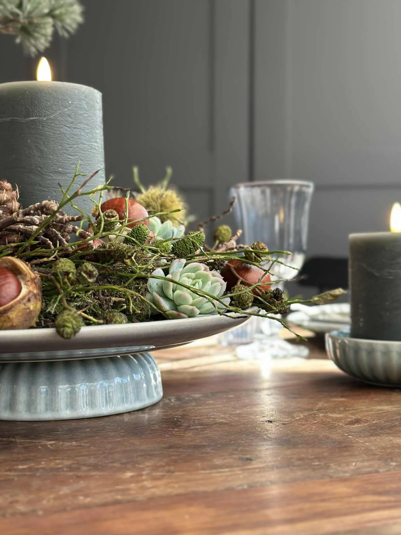 Skål VIGA strib stentøj - Mint flere størrelser