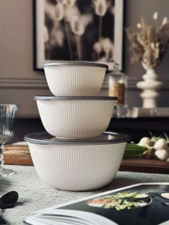 Skåle med låg - Sæt med 3 stk. White