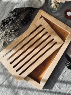 Skærebræt med krummeopsamler