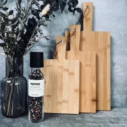 Skærebræt med snor - 3 stk i bambus