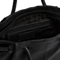 Skuldertaske med smuk fletrem - Black