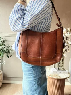 Skuldertaske Neri Small - Walnut