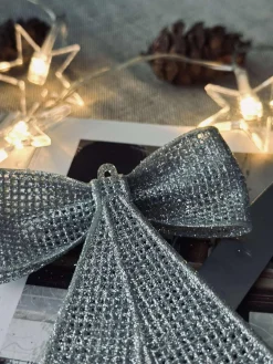 Sløjfe glitter - Silver