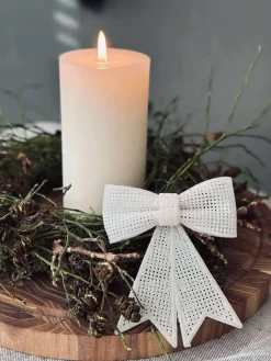 Sløjfe glitter - White