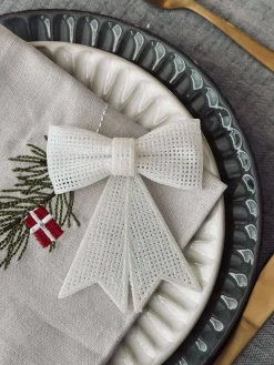 Sløjfe glitter - White