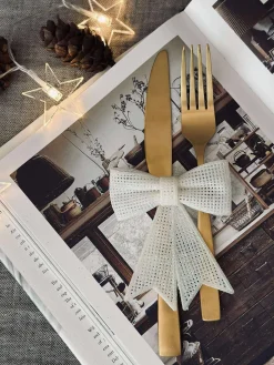 Sløjfe glitter - White