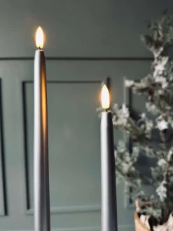 Sølv LED Stagelys 2 stk - Fjernbetjening medfølger