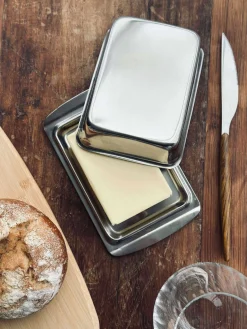 Smørboks med låg - Rustfrit stål