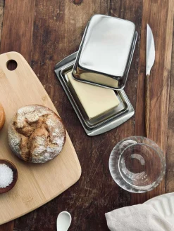 Smørboks med låg - Rustfrit stål