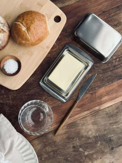 Smørboks med låg - Rustfrit stål