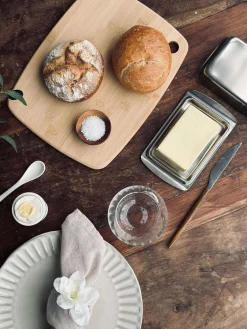 Smørboks med låg - Rustfrit stål