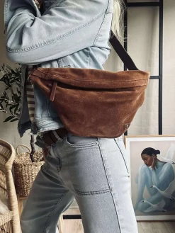 Smuk ruskindsbumbag - Cognac