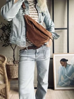 Smuk ruskindsbumbag - Cognac