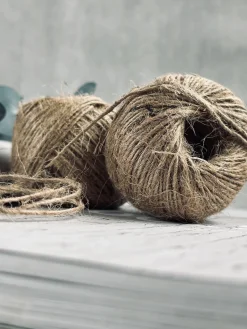 Snor til dekoration , 2 stk brun jute