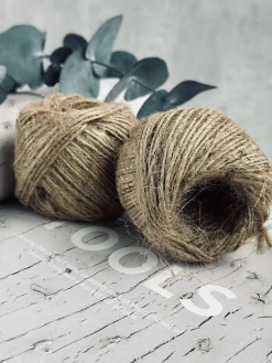 Snor til dekoration , 2 stk brun jute