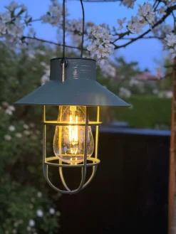 Solar lampe med ophæng - Grøn / guld