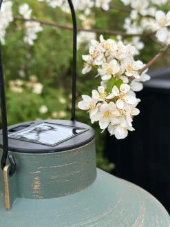 Solar lampe med ophæng - Grøn / guld