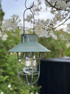 Solar lampe med ophæng - Grøn / guld