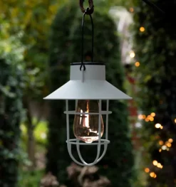 Solar lampe med ophæng - Hvid